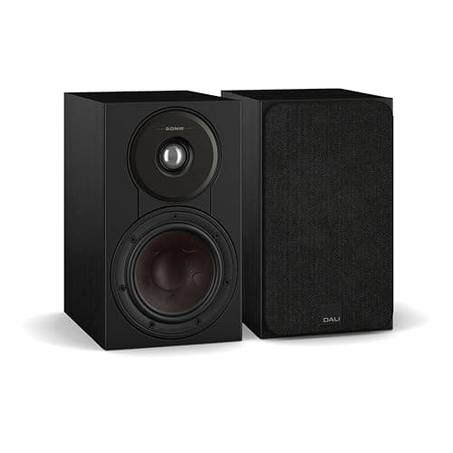 DALI SONIK 1 Premium Passive Hi-Fi Bookshelf Speakers, 2-Way Design with 5.25″ Woofer & 1.1″ Soft Dome Tweeter, Black Ash