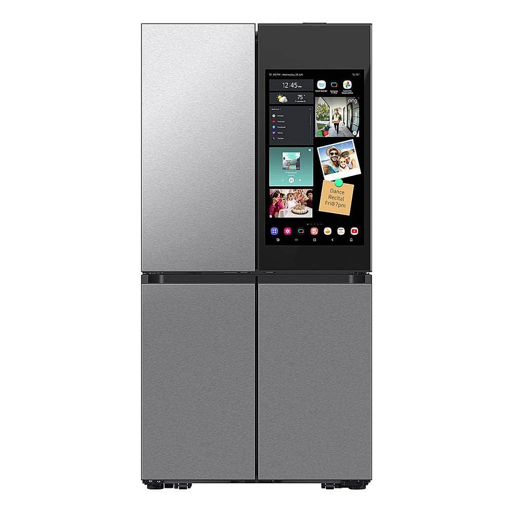 Samsung - Bespoke 29 Cu. Ft. 4-Door Flex French Door Smart Refrigerator with AI Family Hub+ - Stainless Steel