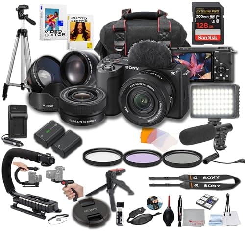 Amazon product image of Sony ZV-E10 II mirrorless camera with lens and flip screen