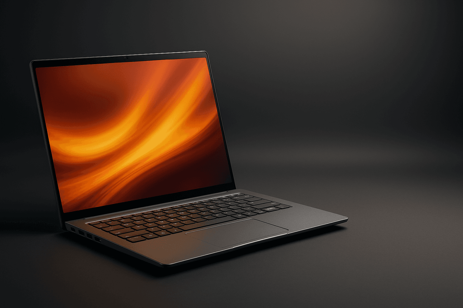 Open Acer Swift Go 14 showing slim profile and vibrant OLED display