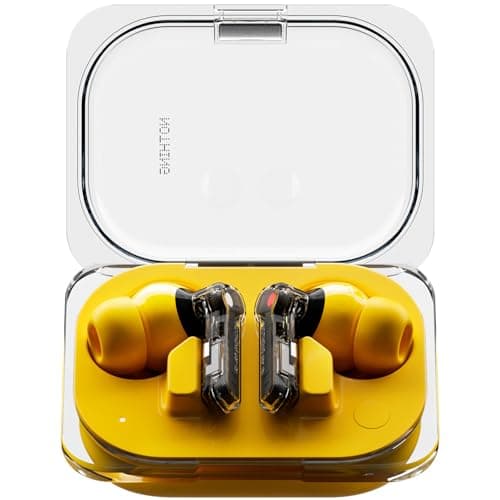 Amazon product image of Nothing Ear earbuds and charging case on white background
