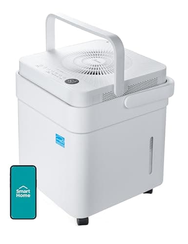 Midea Cube 20 Pint Dehumidifier for Basement, Up to 1,500 Sq. Ft. dehumidifier with drain hose, ENERGY STAR Certificated, Smart Control, Compatible with Alexa, White product image