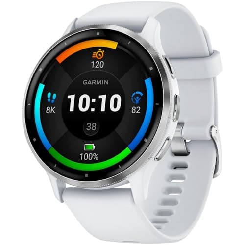 Amazon product image of Garmin Venu 3 showing round AMOLED screen and black band