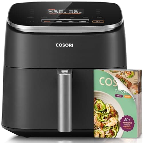 Cosori 9-in-1 TurboBlaze Air Fryer 6 Qt, Premium Ceramic Coating, 90°–450°F, Precise Heating for Even Results, Air Fry, Roast, Bake, Broil, Dry, Frozen, Proof, Reheat, Keep Warm, 120V, Dark Gray product image