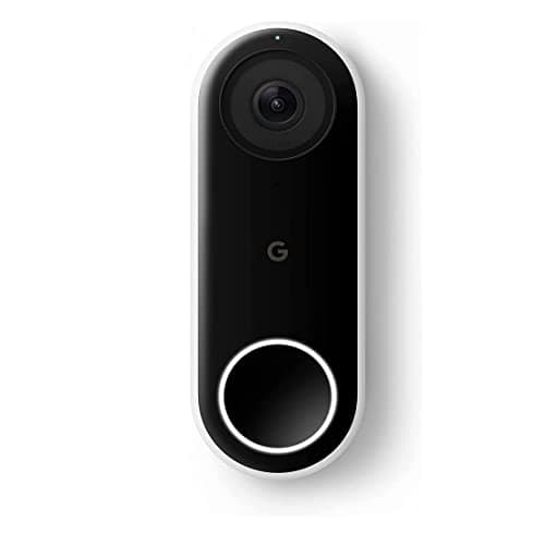 Amazon product image of Google Nest Doorbell showing front camera and rectangular button.